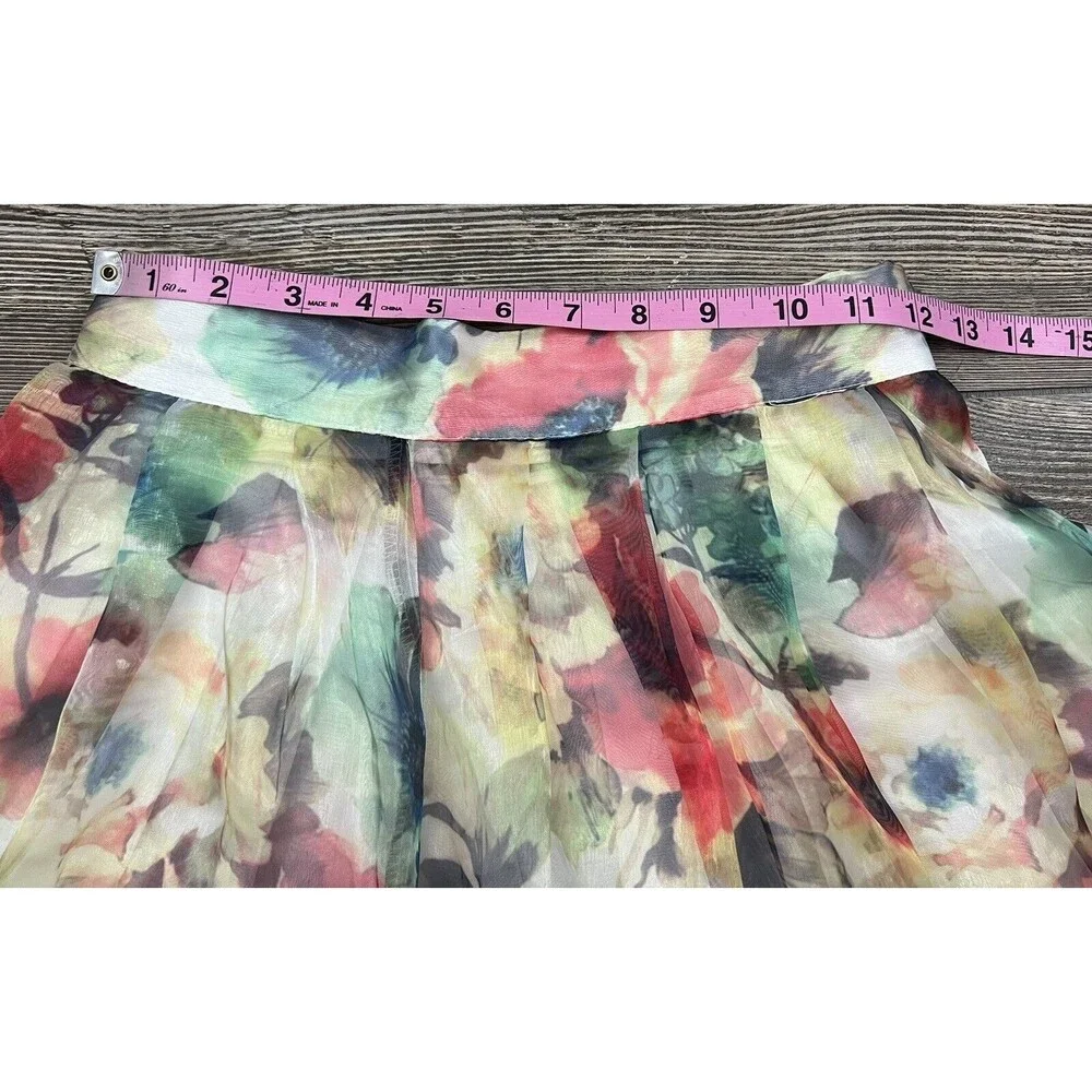 Akira Chicago Black Label Multicolor Bright Floral Full Skirt Small‎ Coquette